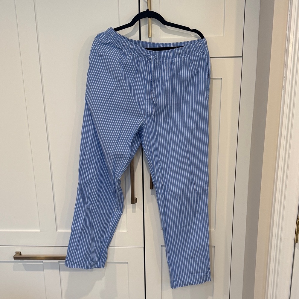 Amazon Essentials Men's Blue Striped Pajama Pants